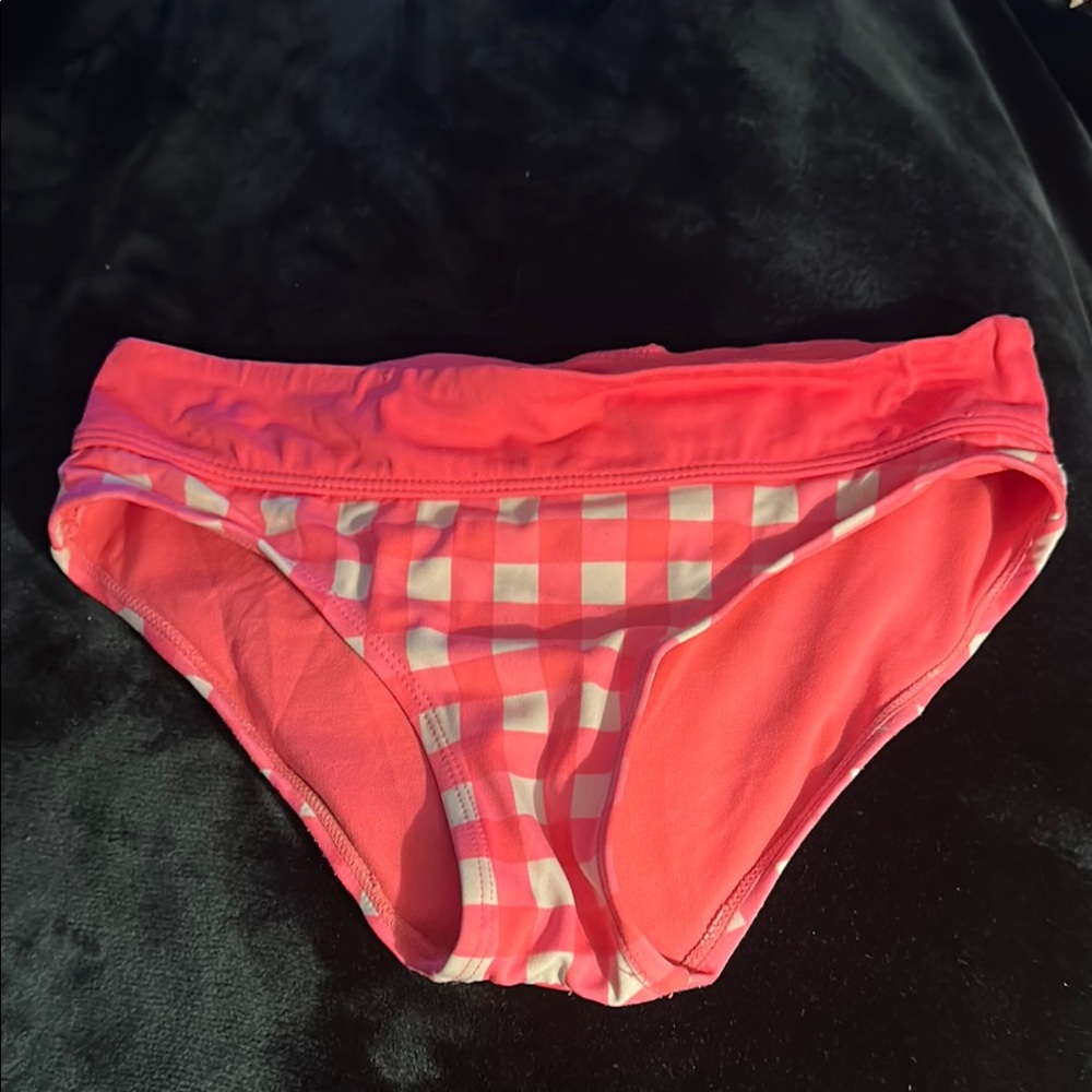 Pink and White Checkered Bikini Bottom